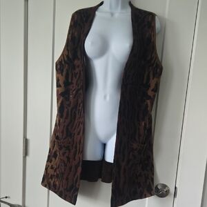 Susan Graver Brown and Black Animal Print Vest